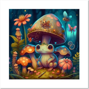 Magic mushroom in the magic forest Posters and Art